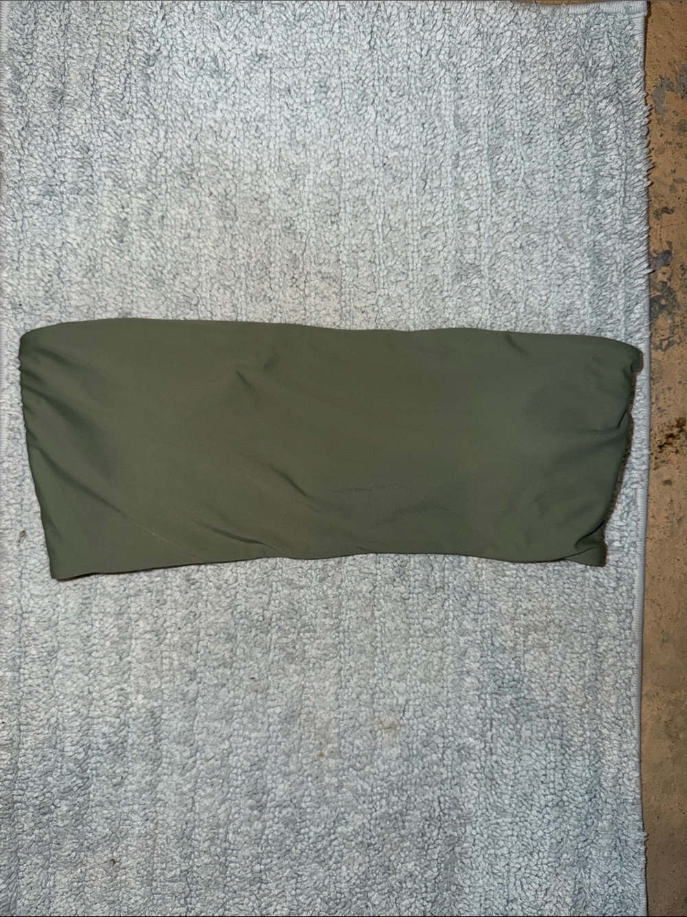 Zaful Sage Green Strapless Bandeau Top